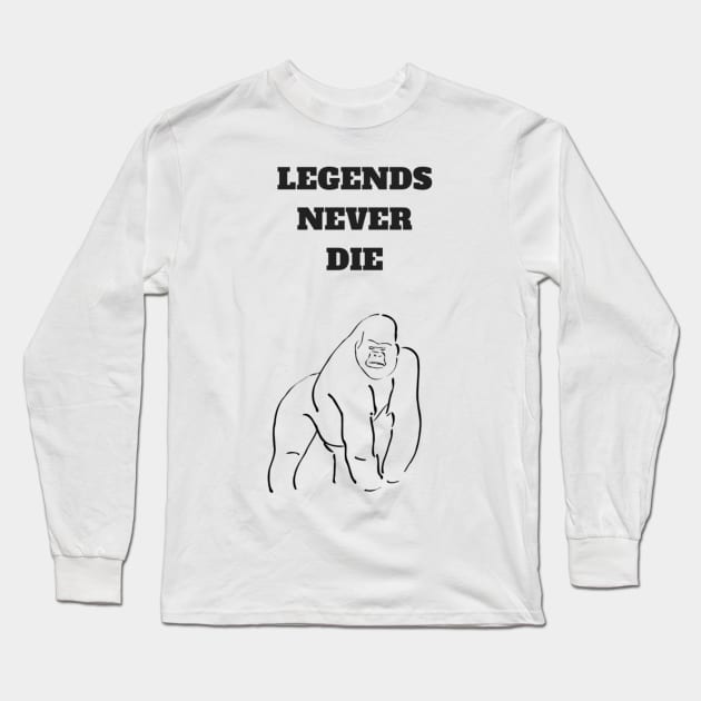 Harambe - Legends Never Die Long Sleeve T-Shirt by asaxdavid